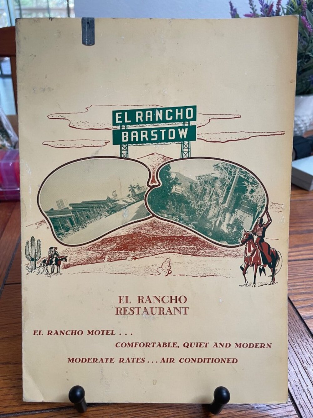Vintage 1955 El Rancho Barstow Restaurant Menu With Historical Mojave Trail Stor
